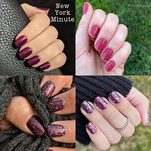 4 Brand New Color Street Packs in Deep Red/Wine with Sparkle Accents